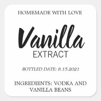 Anpassbare Vanilla Extract Label BL_01sq Quadratischer Aufkleber
