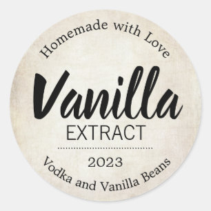 Anpassbare Vanilla Extract Label BL_02rdbkv2 Runder Aufkleber