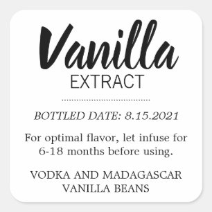Anpassbare Vanilla Extract Label BL_02sq Quadratischer Aufkleber