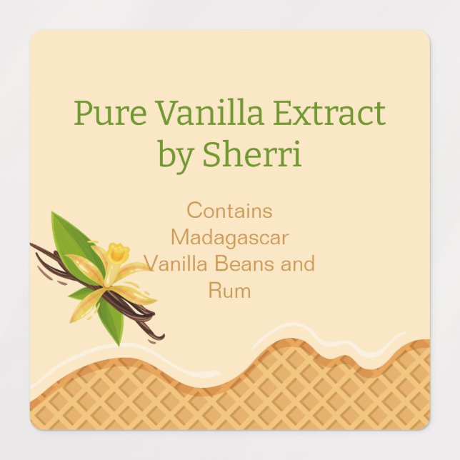 Anpassbare Vanilla Orchid, Vanilla Extract Etiketten (Design 1)