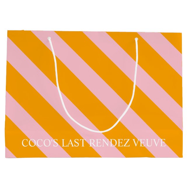 Anpassbare Veuve vor Vows mit Namen Große Geschenktüte (Rückseite)