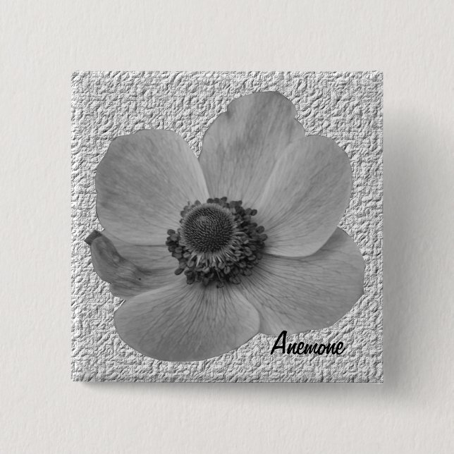 Anpassbare Vintage Anemonschaltfläche Button (Vorderseite)