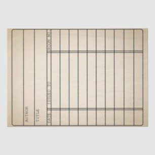 Anpassbare Vintage-Bibliotheksbuchkarte Tissue Wra Seidenpapier
