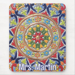 Anpassbare Vintage-Spanische Fliese Mousepad