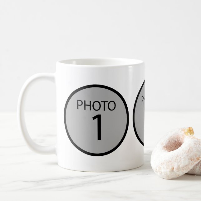 Anpassbare Vorlage 3 FOTO Kaffeetasse (Mit Donut)