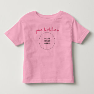 Anpassbare Vorlage Doppelseitiger Druck Rosa Baby Kleinkind T-shirt