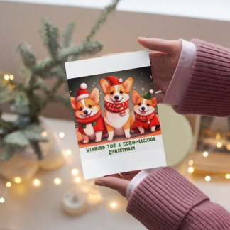 Anpassbare Weihnachtskarte für Corgi