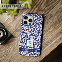 Anpassbare weiße florale blaue Blätter Blumen