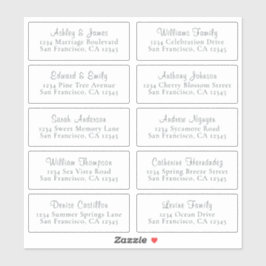 Anpassbare White Wedding Guest Address Labels