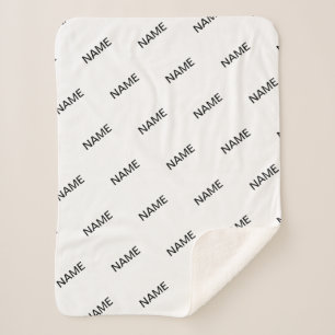 Anpassbare Wiederholungstexte modern weiß und schw Sherpadecke