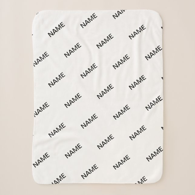 Anpassbare Wiederholungstexte modern weiß und schw Sherpadecke (Vorderseite)