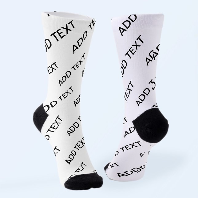 Anpassbare Wiederholungstexte modern weiß und schw Socken (Von Creator hochgeladen)