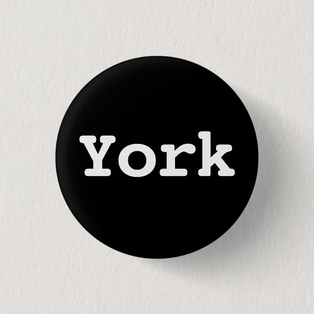Anpassbare York-Typografie Button (Vorderseite)