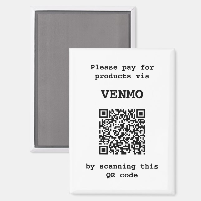 Anpassbare Zahlungsplattform QR-Code  Magnet (Vorderseite/Rückseite)