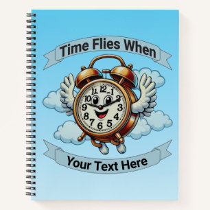 Anpassbare "Zeitfliegen, wenn" Uhr Notizbuch
