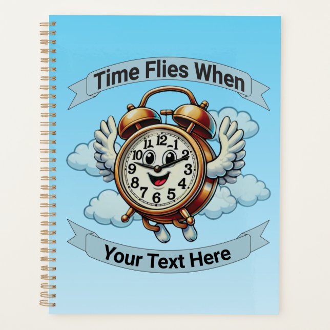 Anpassbare "Zeitfliegen, wenn" Uhr Planer (Vorderseite)