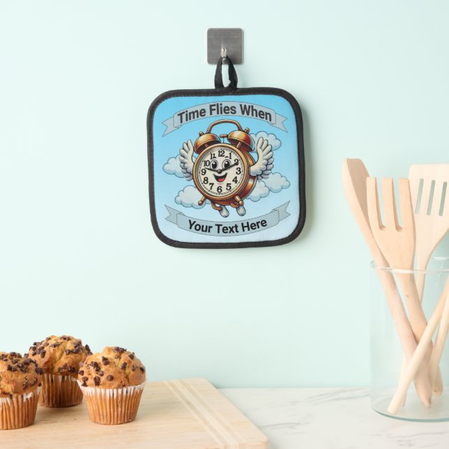 Anpassbare "Zeitfliegen, wenn" Uhr Topflappen (Insitu (Hängend))