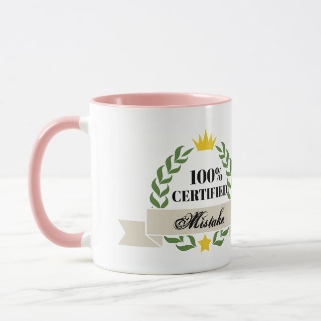 Anpassbare, zertifizierte Mistake Retro-Banner Tasse (Links)