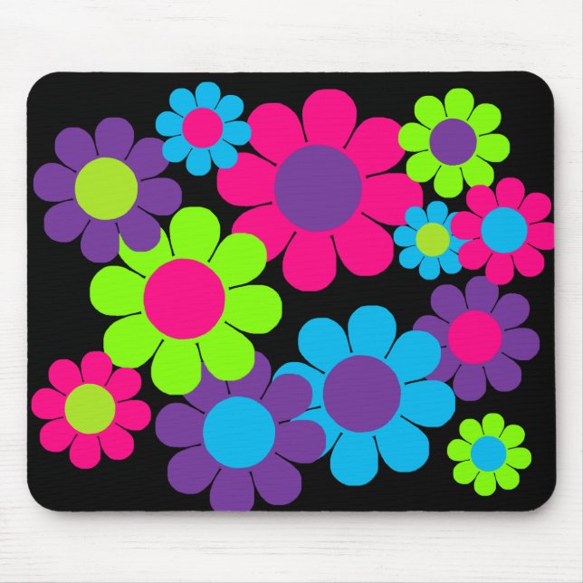 Anpassbarer 60er-Blume-Power Mousepad (Vorne)
