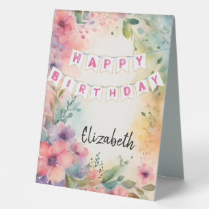 Anpassbarer Alles Gute zum Geburtstag Tischaufsteller