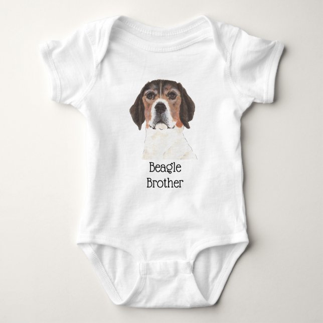 Anpassbarer Beagle Baby Strampler (Vorderseite)