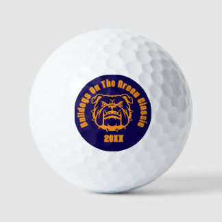 Anpassbarer Bulldogge-Schulmaskottchen Golfball