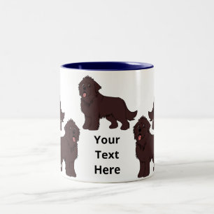 Anpassbarer Cartoon brauner Neufundländer Zweifarbige Tasse