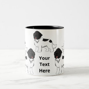 Anpassbarer Cartoon Landseer Newfoundländer Zweifarbige Tasse
