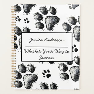 Anpassbarer Cat Lover Planner mit Paw Print Planer
