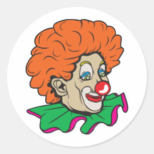 Anpassbarer Clown! Runder Aufkleber