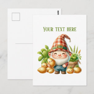 Anpassbarer cooler Gnom-Kartoffelbauer Postkarte