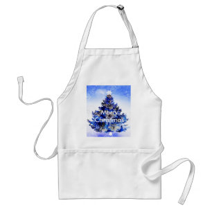 Anpassbarer dekorierter blauer Weihnachtsbaum Schürze