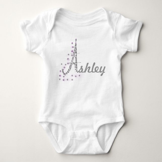 Anpassbarer Eiffelturm Baby Strampler (Vorderseite)