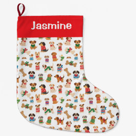 Anpassbarer einfacher bunter Weihnachtsbaum-Hausti Großer Weihnachtsstrumpf