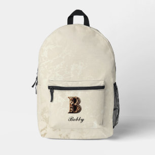 Anpassbarer, eleganter, barocker Monogramm-B-Backp Bedruckter Rucksack
