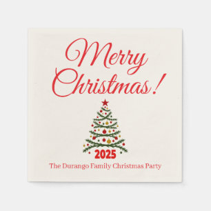 Anpassbarer Festlicher Weihnachtsbaum Weihnachtsfe Serviette