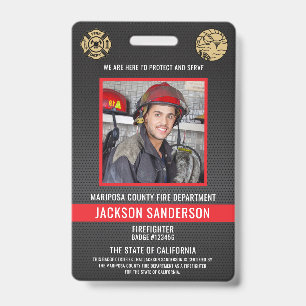 Anpassbarer Feuerwehrmann Feuerwehrmitarbeiter Ausweis