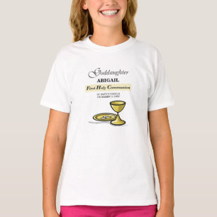 Anpassbarer, Firmpatin-First-Communion-Kelch T-Shirt