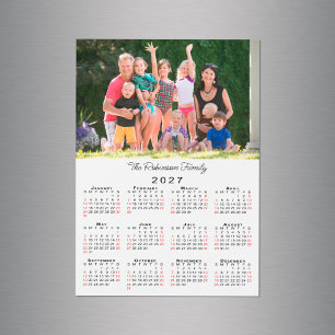 Anpassbarer Foto-Name 2027 Kalender-Magnet Magnetkarte