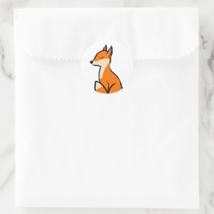Anpassbarer Fox Runder Aufkleber