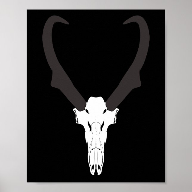 Anpassbarer Gabelbock-Schädel Poster (Vorne)