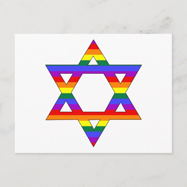 Anpassbarer Gay Pride Rainbow Star von David Postkarte (Vorderseite)