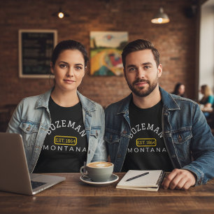 Anpassbarer gebogener Stadt-/Orts-/Staatsstolz T-Shirt