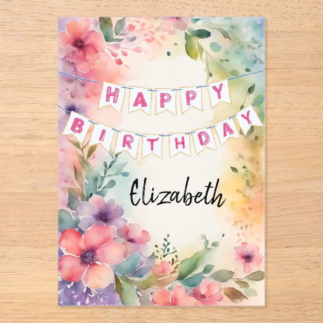 Anpassbarer Geburtstag Acryleinladungen (Vorderseite)