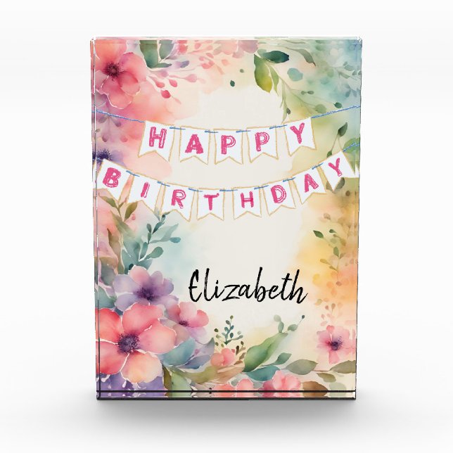 Anpassbarer Geburtstag Fotoblock (Vorderseite)