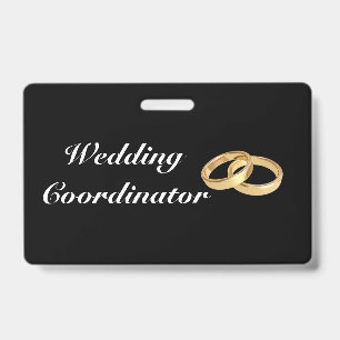 Anpassbarer Goldringe Hochzeitskoordinator Abzeich Ausweis
