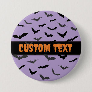 Anpassbarer Halloween-Button, fliegende schwarze F Button