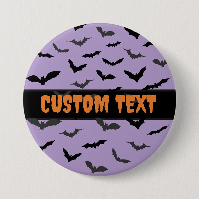 Anpassbarer Halloween-Button, fliegende schwarze F Button (Vorderseite)