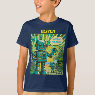 Anpassbarer Ich bin der Geburtstagsroboter T-Shirt