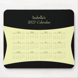 Anpassbarer Kalender 2027 auf einen Blick Mousepad